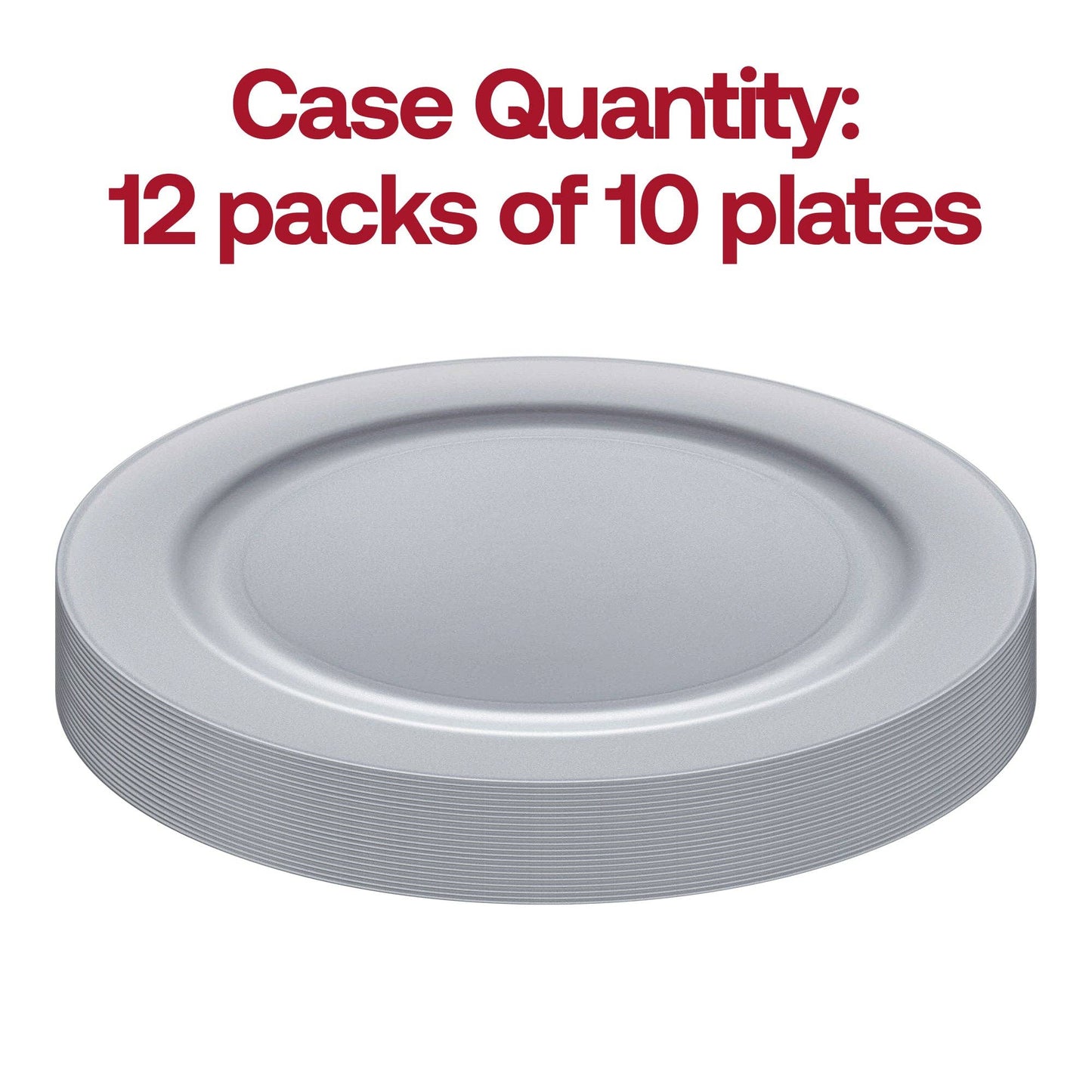 7.5" Matte Steel Gray Plastic Appetizer Plates - 10 pcs