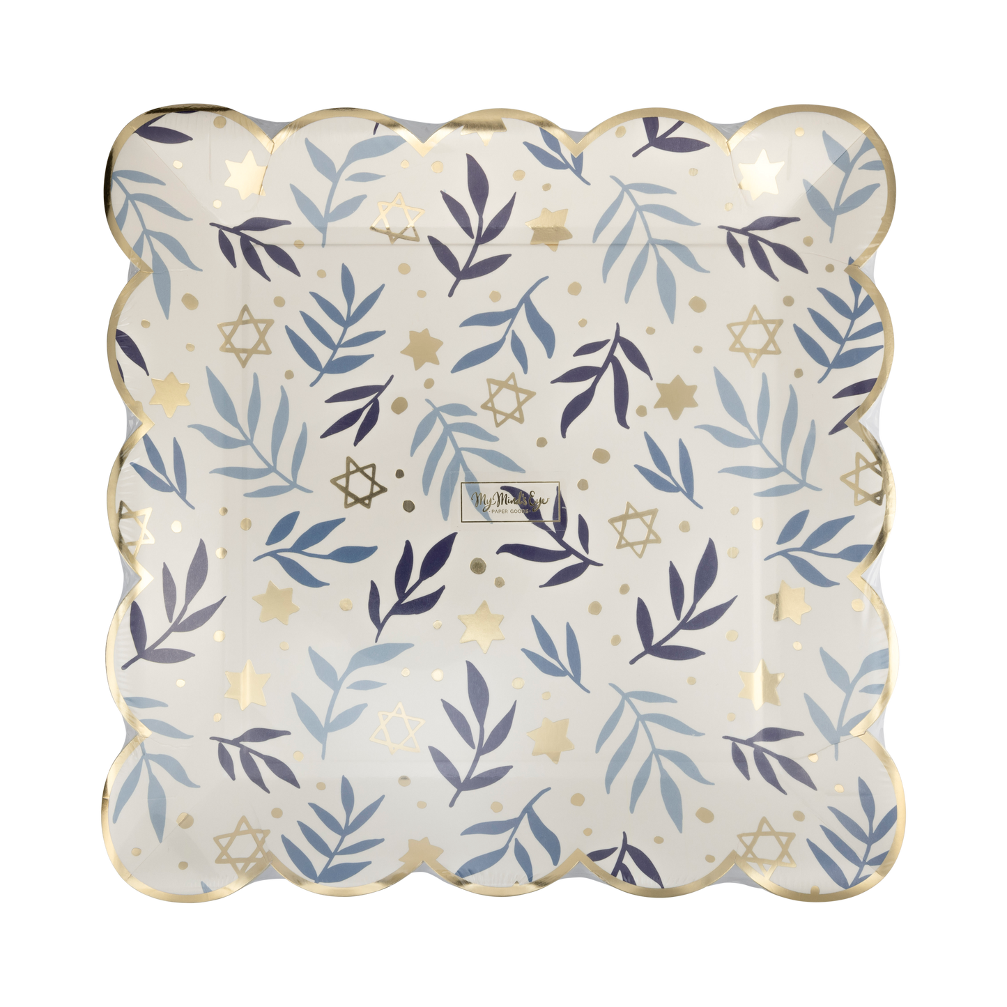 Stars & Branches Scalloped Square 10in Plates 8ct