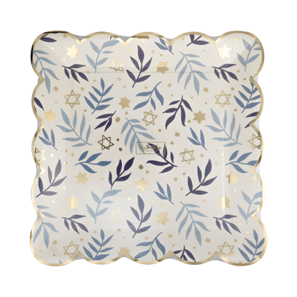 Stars & Branches Scalloped Square 10in Plates 8ct