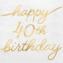 Golden Age Birthday 40th Foil Beverage Napkins