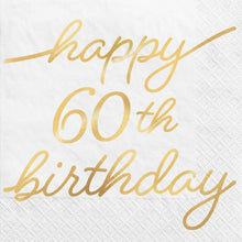 Golden Age Birthday 60th Foil Beverage Napkins