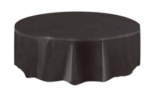Black Plastic Round Table Cover 84"