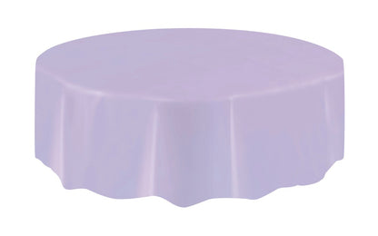 Lavender Plastic Round Table Cover 84"
