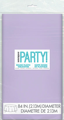 Lavender Plastic Round Table Cover 84"