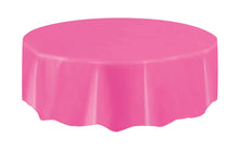 Hot Pink Plastic Round Table Cover 84"