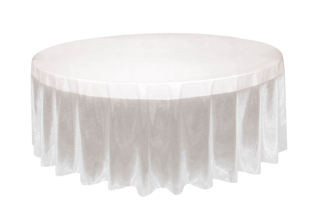 Clear Round Plastic Table Cover 84in