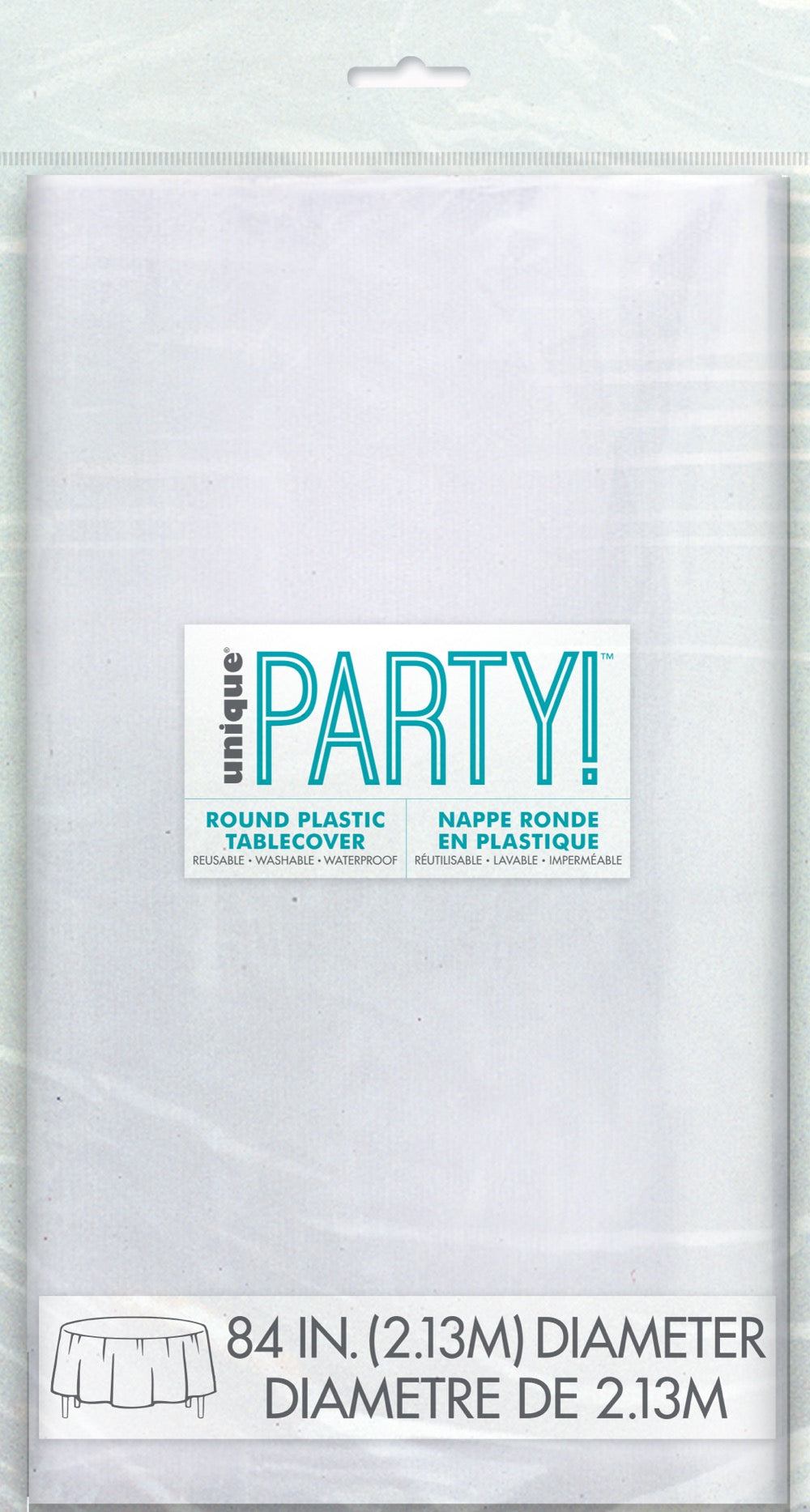 Clear Plastic Round Table Cover 84"