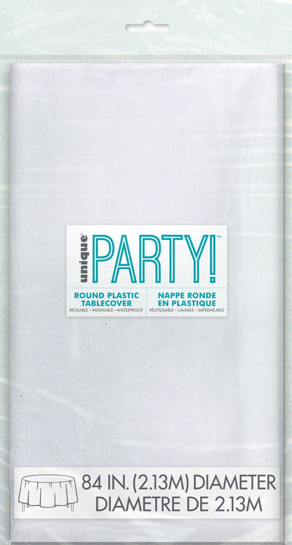 Clear Plastic Round Table Cover 84"