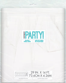 White Plastic Table Skirt 29" x 21 ft.