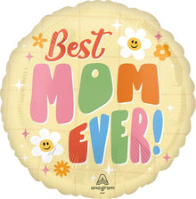 #S39 Retro Charm Best Mom Ever 18in Balloon