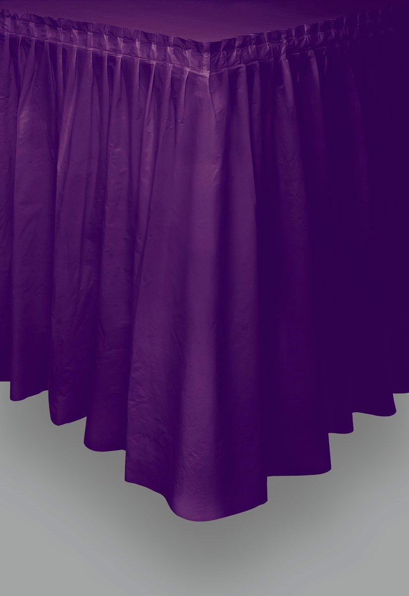 Deep Purple Plastic Table Skirt
