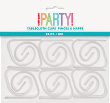 Clear Plastic Table Cover Clips 24ct