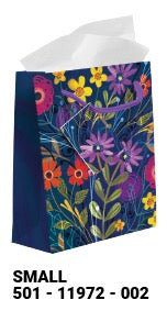 Navy Floral Small Gift Bag