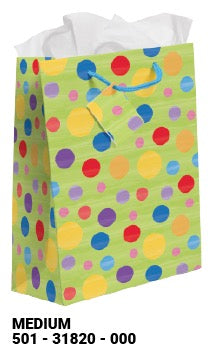 Green & Dots Medium Gift Bag