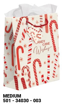 XMAS Candy Cane Medium Gift Bag