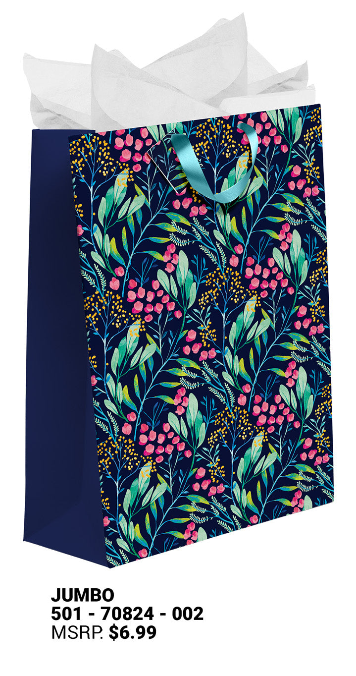 Blue Floral Jumbo Gift Bag