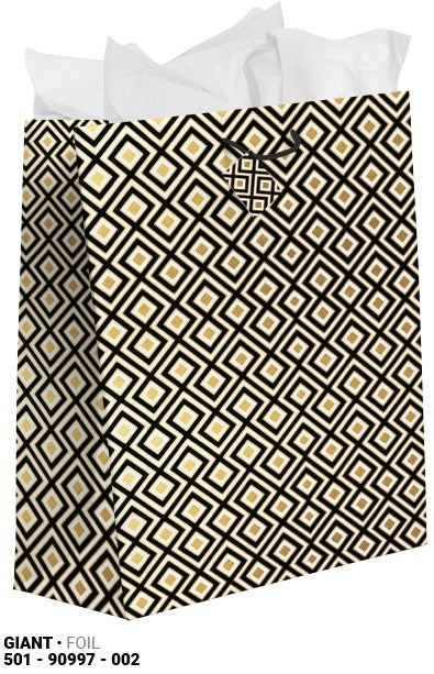 Black Gold Diamond Giant Gift Bag