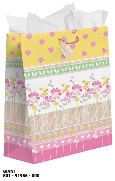 Floral Stripes Giant Gift Bag
