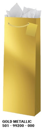 Gold Metallic Wine Gift Bag