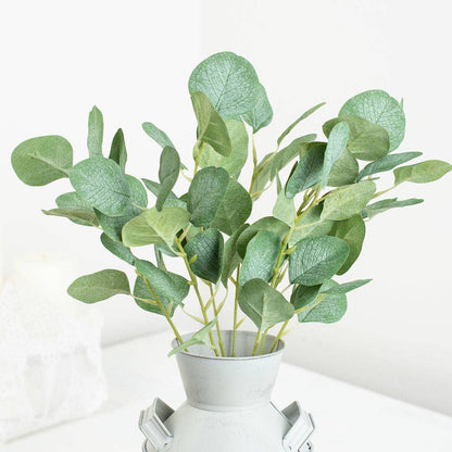 18" Artificial Silver Dollar Eucalyptus Greenery Leaves Bush