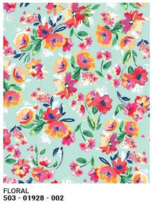 Roll Wrap Floral Mint 30in x 5ft