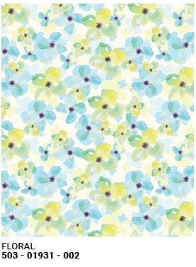 Roll Wrap Floral Blue/Green 30in x 5ft