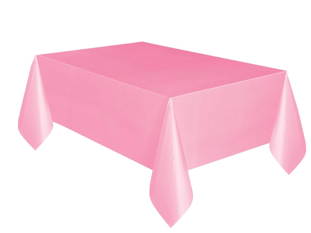 Pink Plastic Rectangle Table Cover 54" x 108"