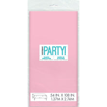 Pink Plastic Rectangle Table Cover 54" x 108"