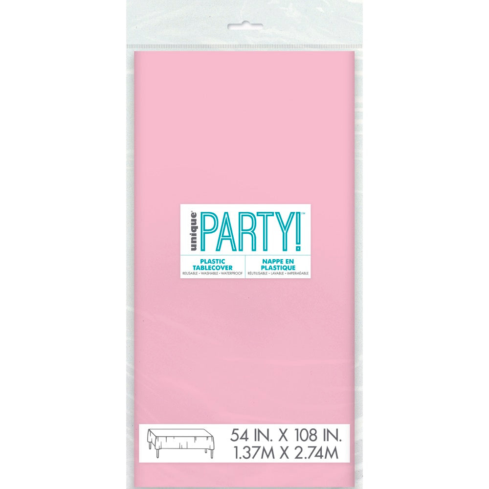 Pink Plastic Rectangle Table Cover 54" x 108"