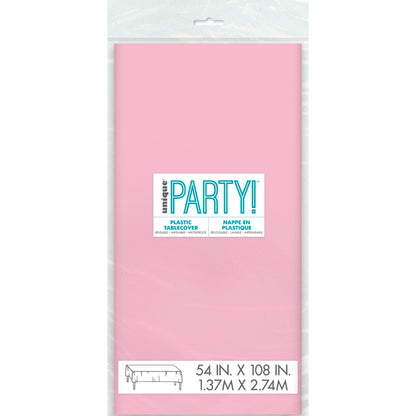 Pink Plastic Rectangle Table Cover 54" x 108"