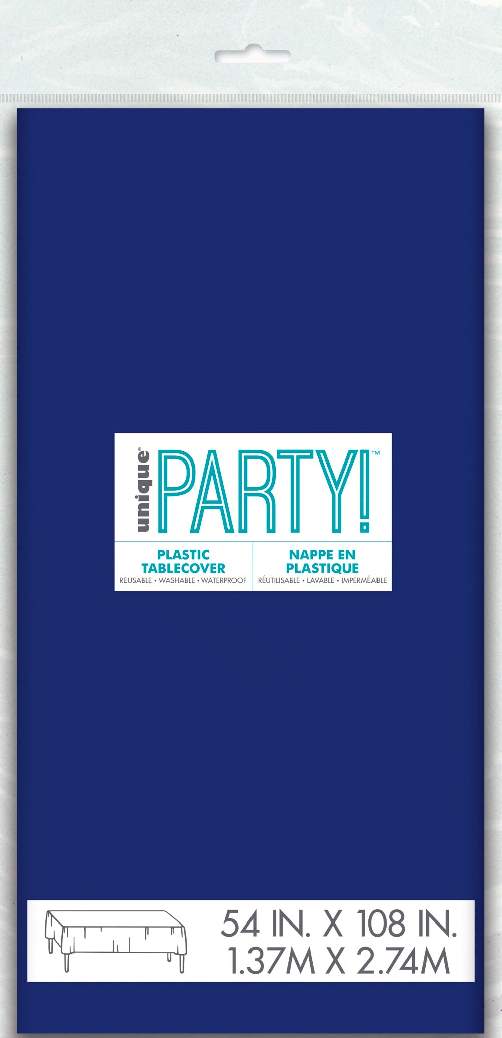 Navy Blue Plastic Rectangle Table Cover 54" x 108"