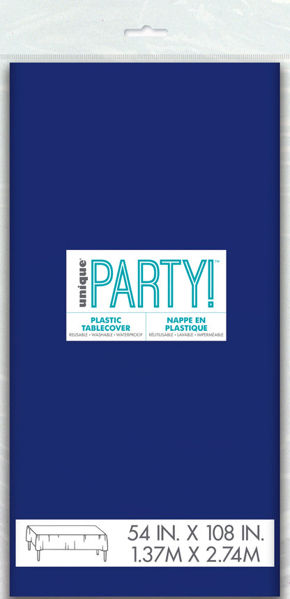 Navy Blue Plastic Rectangle Table Cover 54" x 108"