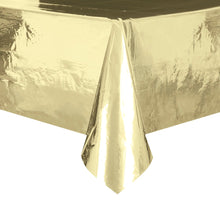 Gold Foil Rectangular Plastic Table Cover 54in x 108in