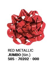 6in Bow - Red - Metallic