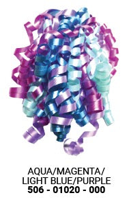 Curl Swirl - Aqua, Lt Blue, Magenta, Purple