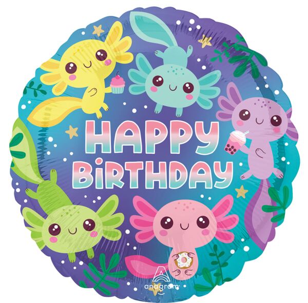 #043-A Axolotl Birthday 18in Balloon