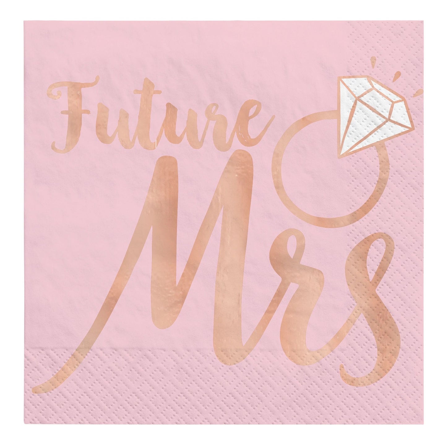 Blush Wedding Beverage Napkins Future Mrs. 16ct