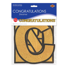 Congratulations Gold Glitter Banner