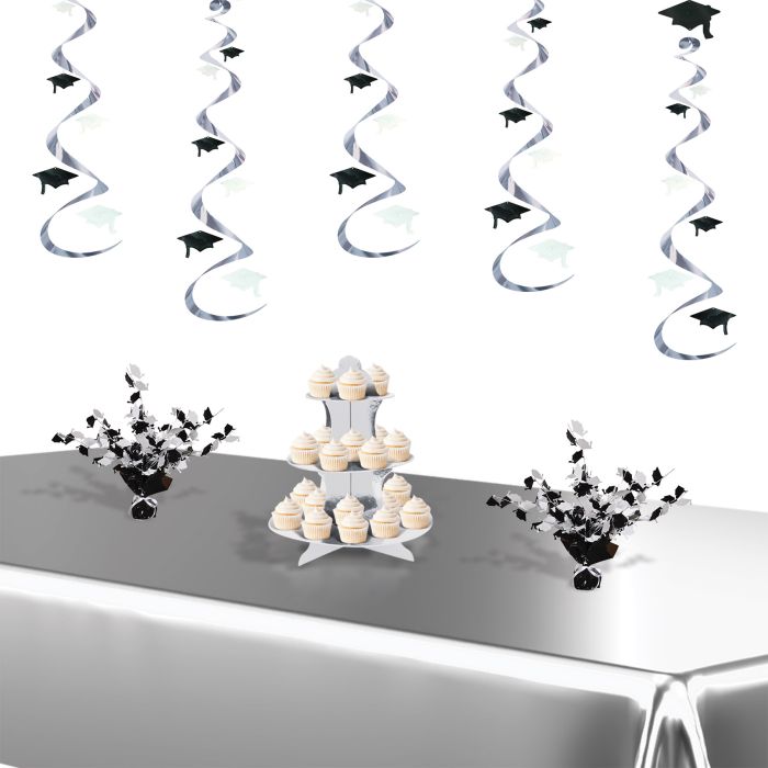 Graduate Cap Gleam 'N Burst Centerpiece - BW