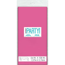 Hot Pink Plastic Rectangle Table Cover 54" x 108"