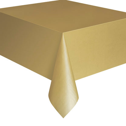 Gold Plastic Rectangle Table Cover 54" x 108"
