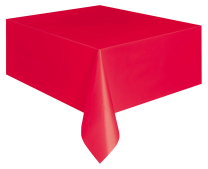Red Plastic Rectangle Table Cover 54" x 108"