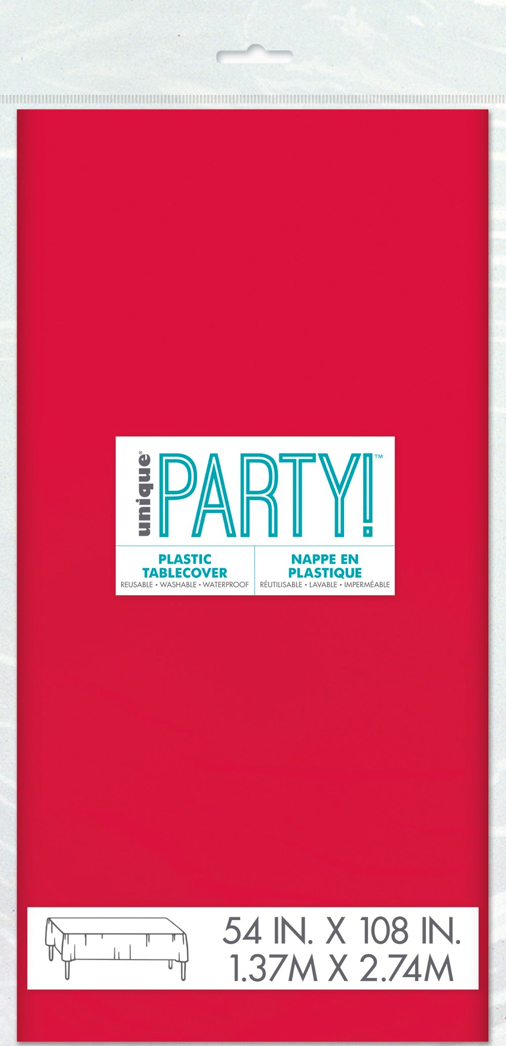 Red Plastic Rectangle Table Cover 54" x 108"