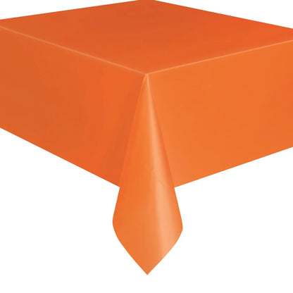 Orange Plastic Rectangle Table Cover 54" x 108"