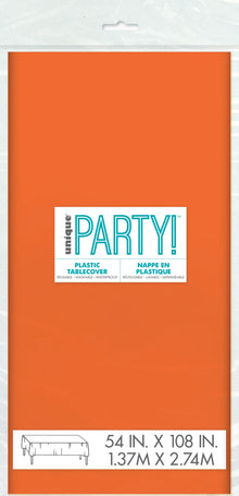 Orange Plastic Rectangle Table Cover 54" x 108"