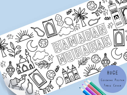 Huge Ramadan  Coloring Poster | Coloring Table Cover