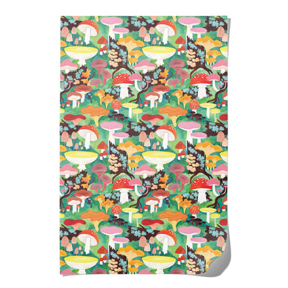 Woodland Mushrooms wrapping paper