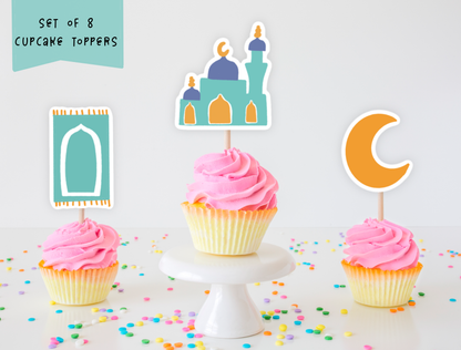 Set of 8 Ramadan and Eid Cupcake Toppers