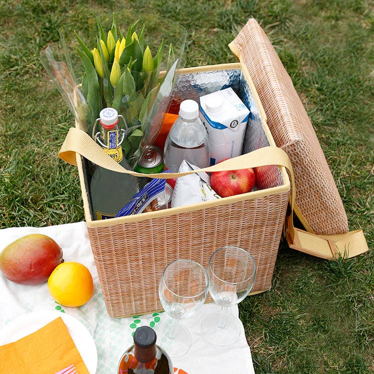 Wicker Picnic Cooler Seat