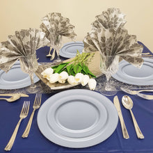 10" Matte Steel Gray Round Plastic Dinner Plates - 10 pcs